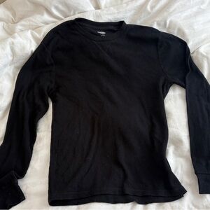 Old Navy Men's Black Crewneck Thermal Sweater